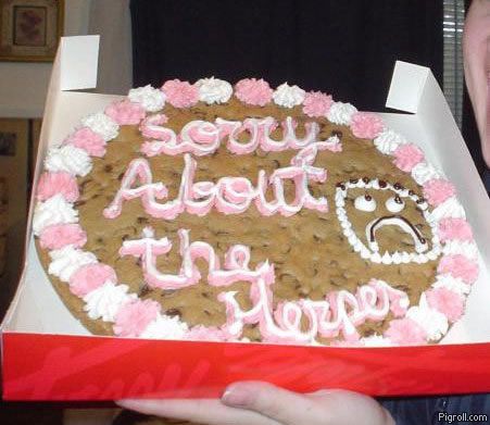 funny sex picture apology decorated cookie