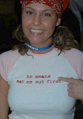 funny sex picture shirt says no means eat me out first