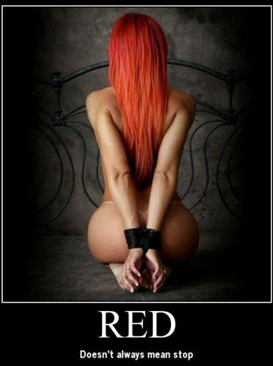funny sex demotivational bdsm redhead with hands bound